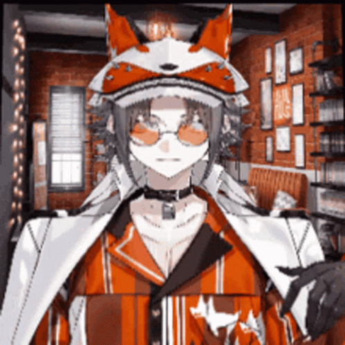 Cartoon Character Wearing Fox Mask And Sunglasses GIF