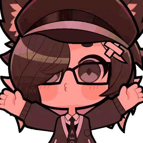 Cartoon Character Wearing Glasses and Hat