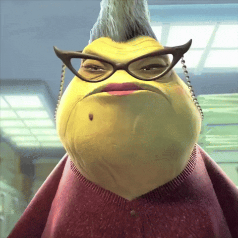 Cartoon Character Wearing Glasses and Pink Sweater