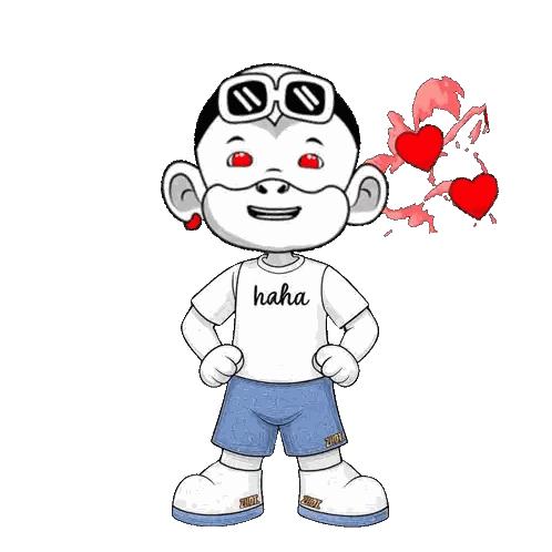 Cartoon Character Wearing Haha Shirt