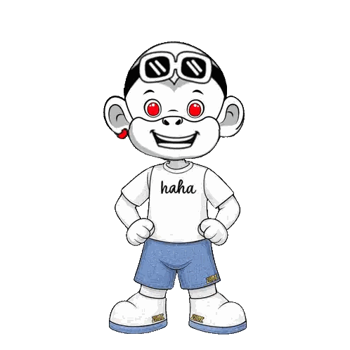 Cartoon Character Wearing Haha Shirt