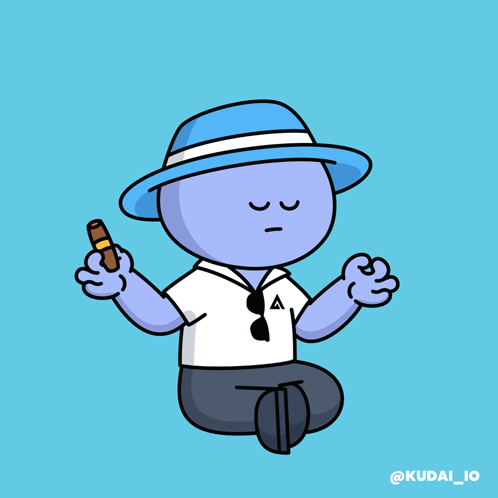 Cartoon Character Wearing Hat and Sunglasses Holding Cigar