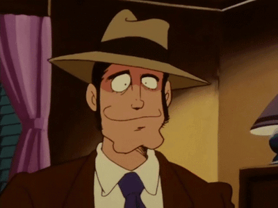 Cartoon Character Wearing Hat And Tie Making Funny Face GIF