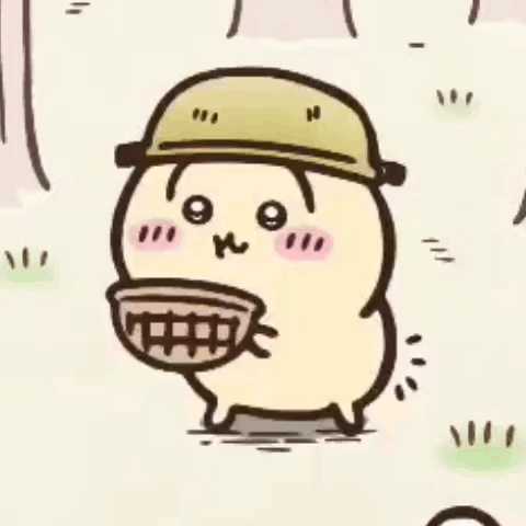 Cartoon Character Wearing Hat Holding Bowl Of Food GIF