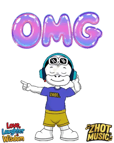 Cartoon Character Wearing Headphones and Thot Shirt