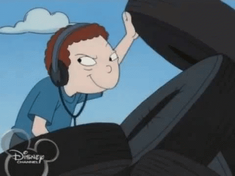 Cartoon Character Wearing Headphones GIF