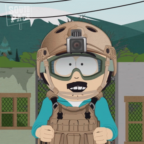 Cartoon Character Wearing Helmet and Goggles