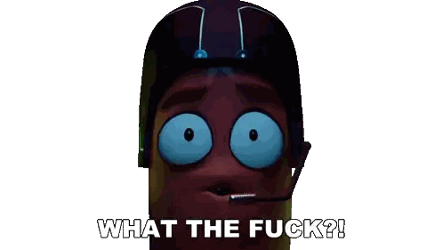 Cartoon Character Wearing Helmet and Microphone Saying What