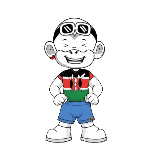 Cartoon Character Wearing Kenya Shirt