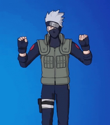 Cartoon Character Wearing Mask And Gloves On Blue Background GIF