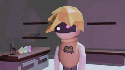 Cartoon Character Wearing Mask and Sweater with Skateboard