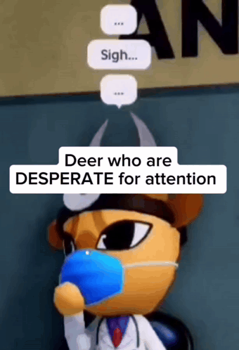 Cartoon Character Wearing Mask Says Sigh