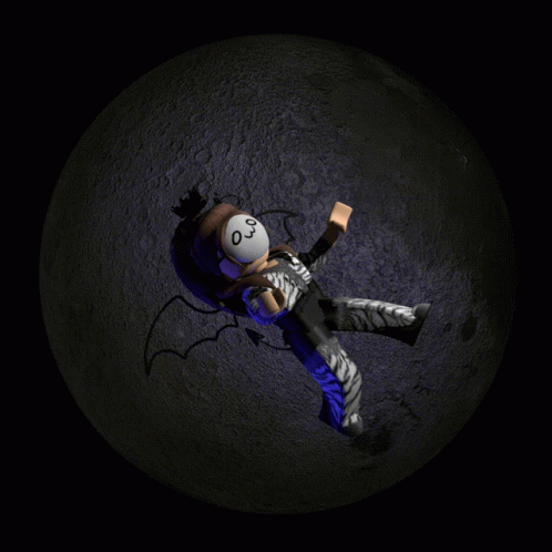Cartoon Character Wearing Number 0 Mask Floating