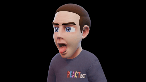 Cartoon Character Wearing Reactbot Shirt