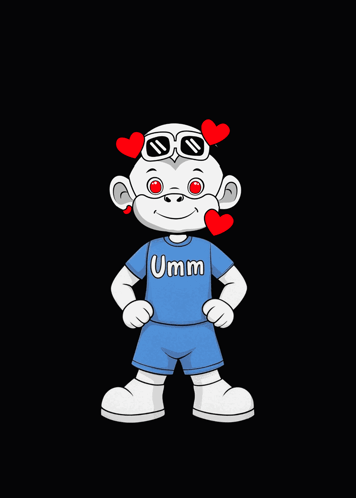 Cartoon Character Wearing Sunglasses And Blue Shirt GIF