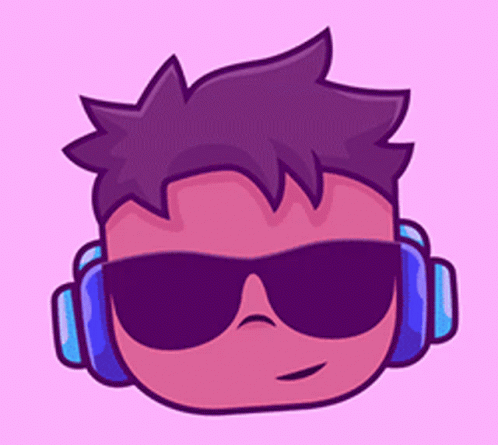 Cartoon Character Wearing Sunglasses and Headphones