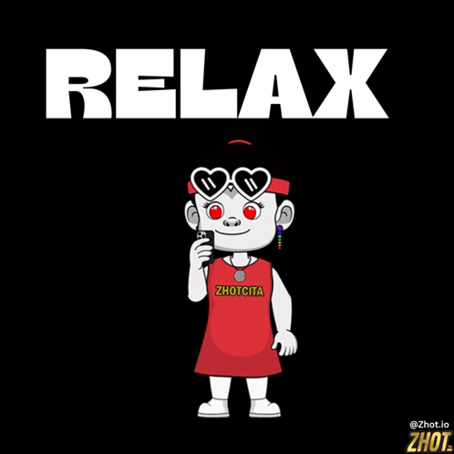 Cartoon Character Wearing Sunglasses and Red Shirt with Zhotcita
