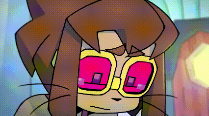 Cartoon Character Wearing Sunglasses and Tie