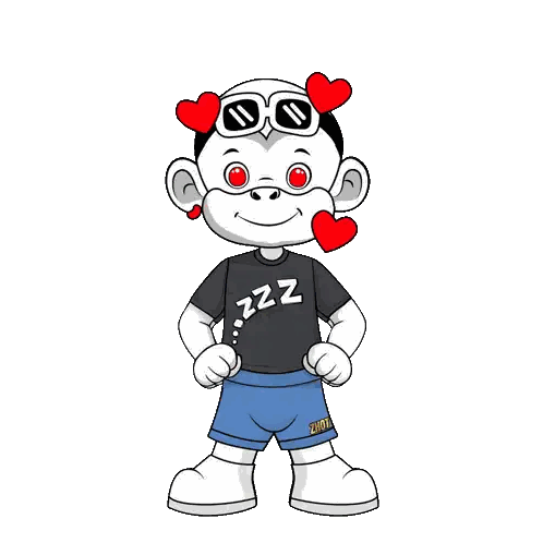 Cartoon Character Wearing Sunglasses and Zzz Shirt