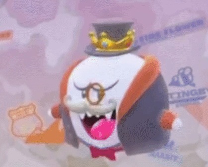 Cartoon Character Wearing Top Hat and Crown
