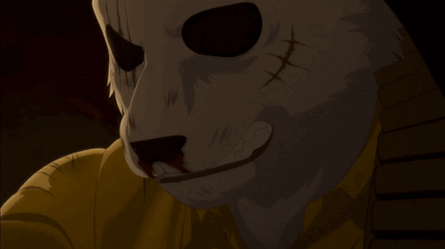 Cartoon Character Wearing White Mask