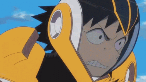 Cartoon Character Wearing Yellow Helmet