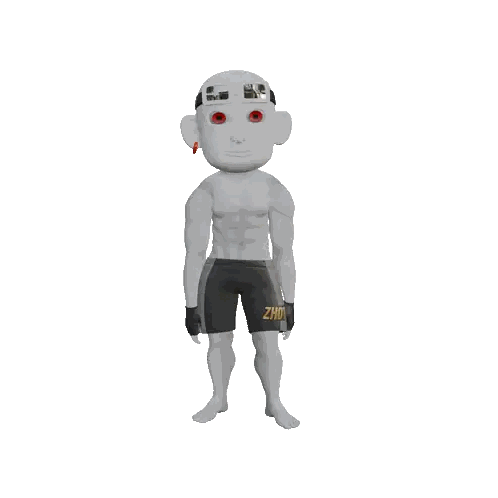 Cartoon Character Wearing ZhG Shorts