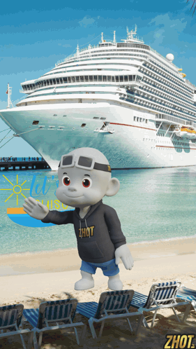Cartoon Character Wearing Zhot Hoodie