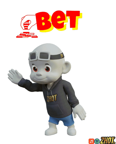 Cartoon Character Wearing Zhot Hoodie