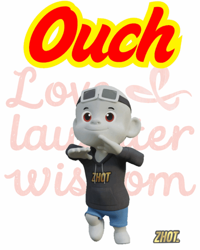 Cartoon Character Wearing Zhot Hoodie