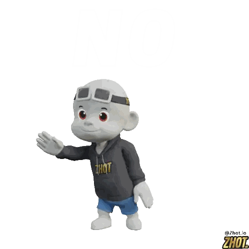 Cartoon Character Wearing Zhot Hoodie
