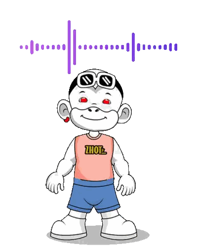 Cartoon Character Wearing Zhot Shirt