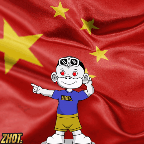 Cartoon Character Wearing Zhou Shirt