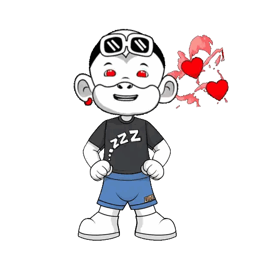Cartoon Character Wearing Zzz Shirt and Shorts