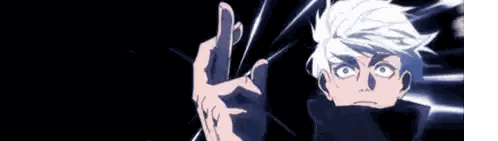 Cartoon Character White Hair Making Hand Gesture