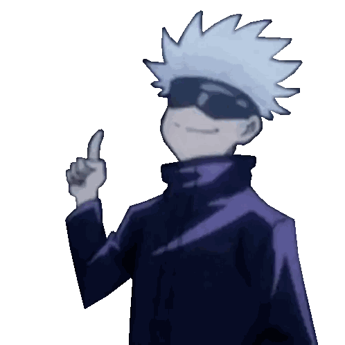 Cartoon Character White Hair Purple Jacket Thumbs Up