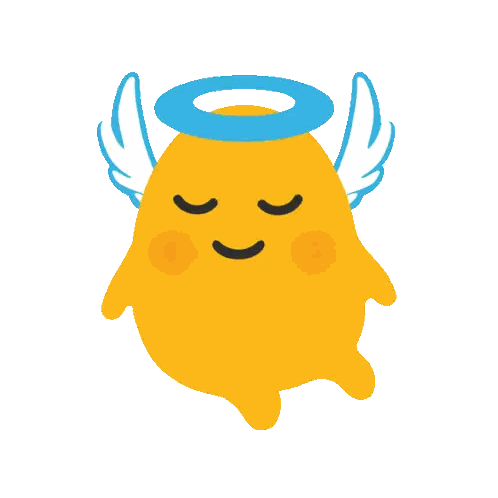 Cartoon Character with Angel Wings and Halo