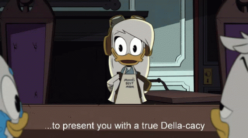 Cartoon Character With Apron Saying Mom's Best Mom GIF