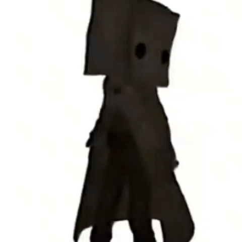 Cartoon Character With Bag on Head Standing