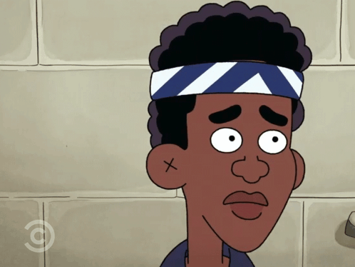 Cartoon Character With Bandana and Cross Tattoo on Ear