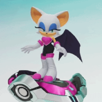 Cartoon Character With Bat Wings on Pink Scooter