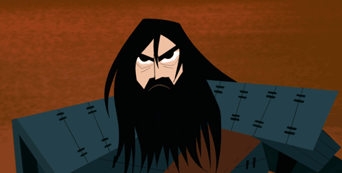Cartoon Character with Beard and Blue Armor