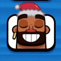 Cartoon Character With Beard and Santa Hat Smiling