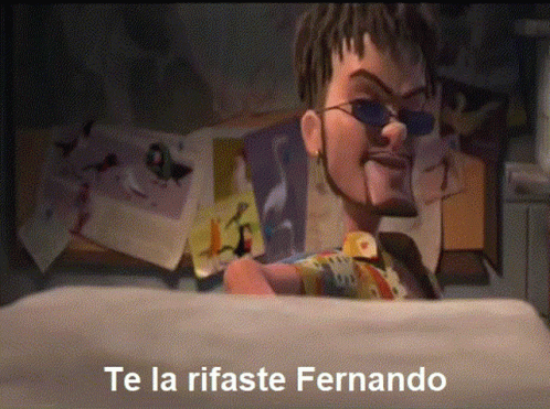 Cartoon Character With Beard And Sunglasses Says Te La Rifeste Fernando GIF