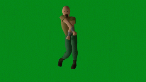 Cartoon Character With Beard on Green Screen