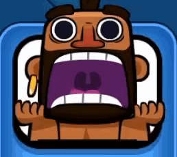 Cartoon Character With Beard Screaming Purple Mouth and Teeth