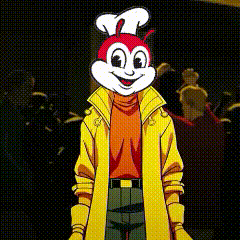 Cartoon Character With Bee Head and Yellow Coat