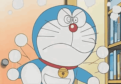 Cartoon Character With Bell Making Funny Face GIF