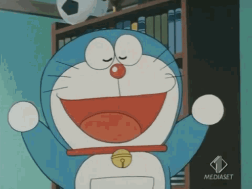 Cartoon Character With Bell Saying Mediaset GIF