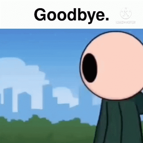 Cartoon Character With Big Eye Saying Goodbye